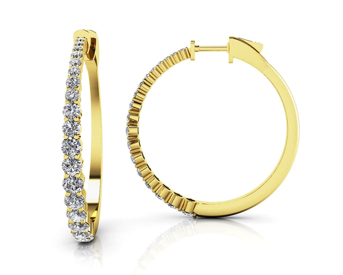 Brilliant Tapered Diamond Hoop Earrings Diamond  with 2.13 ct.(finished)