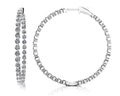 Shared Prong Diamond Hoop Earrings Extra Large Diamond  with 7.20 ct.(finished) 3.2mm