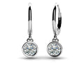 Bezel Set Diamond Drop Earrings Diamond  with 1.00 ct.(finished) 5.0mm