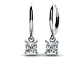 Four Prong Princess Cut Diamond Drop Earrings Diamond  with 0.70 ct.(finished) 3.8mm