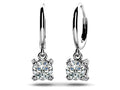 Royal Four Prong Diamond Drop Earrings Diamond  with 1.36 ct.(finished) 1.1mm, 5.3mm