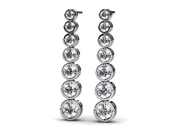 Single Strand Diamond Earrings Diamond  with 0.49 ct.(finished) 1.8mm, 2.2mm, 3.25mm