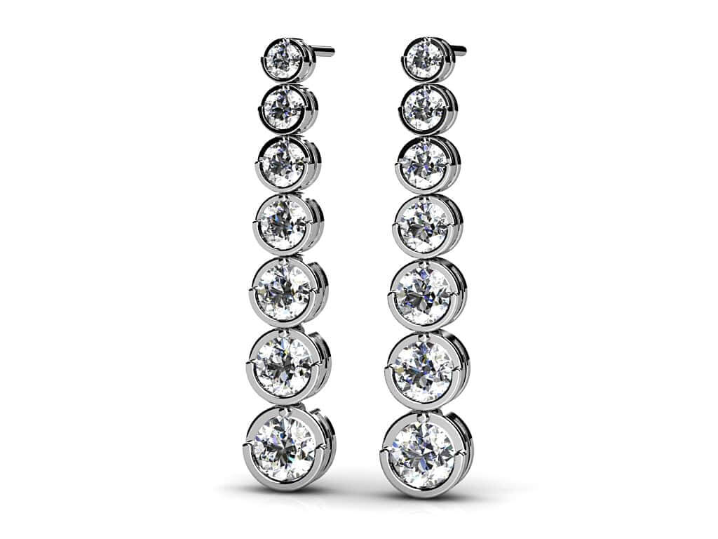 Single Strand Diamond Earrings Diamond  with 3.02 ct.(finished)