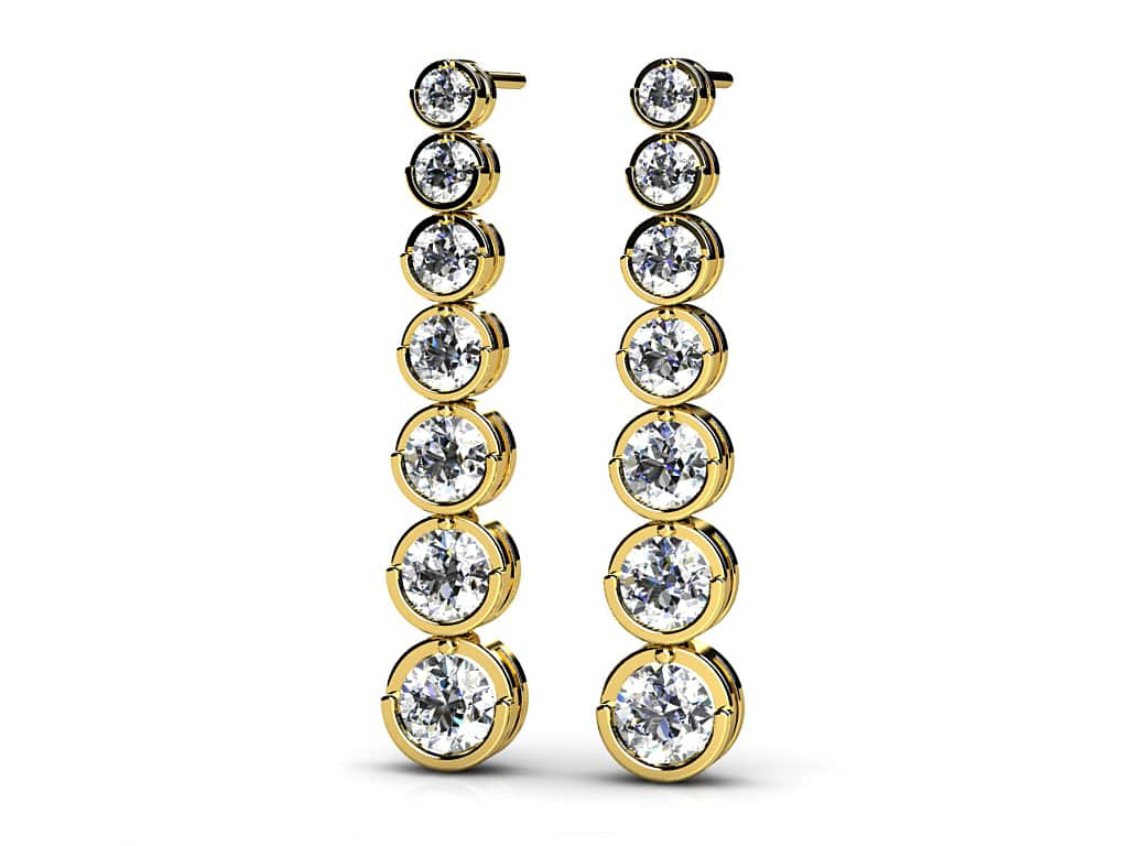 Single Strand Diamond Earrings Diamond  with 0.49 ct.(finished) 1.8mm, 2.2mm, 3.25mm