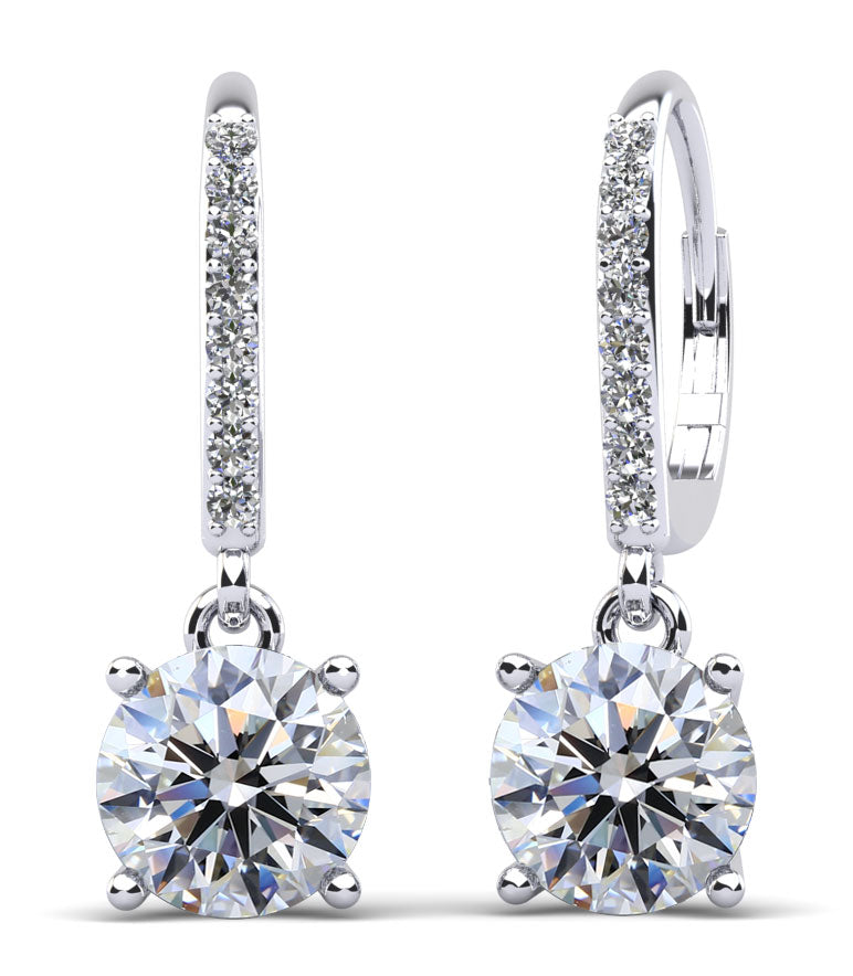 Brilliance Diamond Drop Earrings Diamond  with 1.00 ct. (2X0.38 ct. center diamonds)