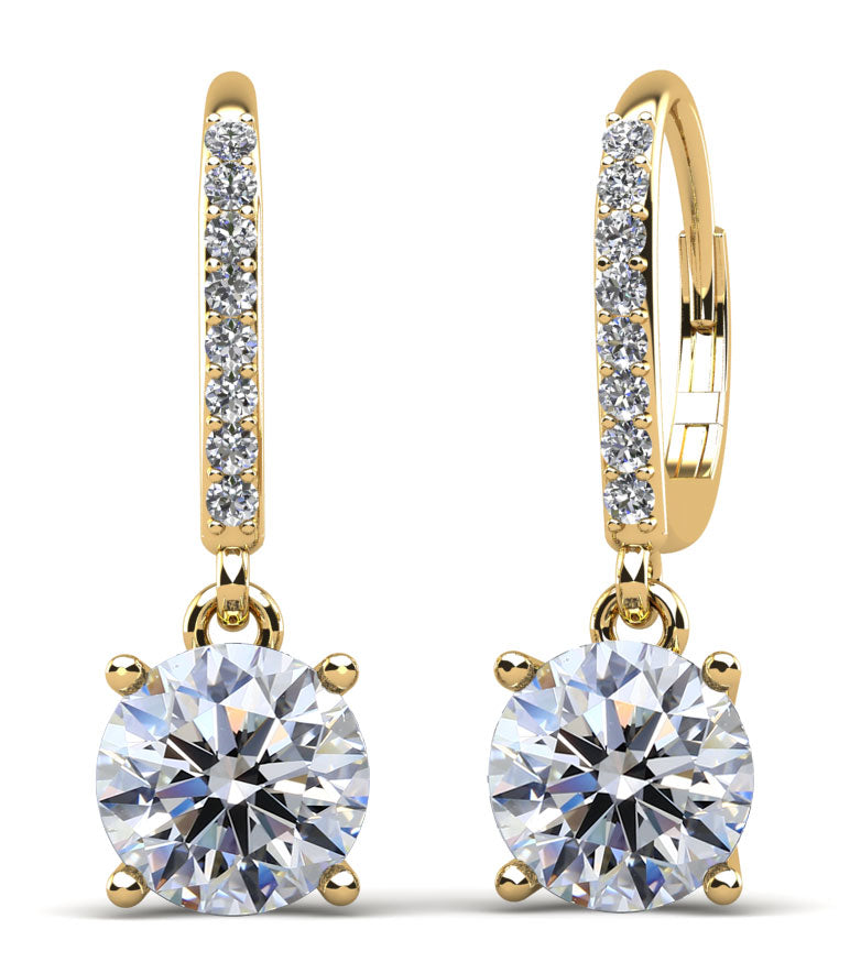 Brilliance Diamond Drop Earrings Diamond  with 1.50 ct. (2X0.63 ct. center diamonds)