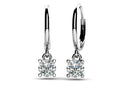 Classic Four Prong Diamond Drop Earrings Diamond  with 0.76 ct.(finished) 4.6mm