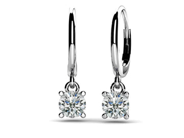 Classic Four Prong Diamond Drop Earrings Diamond  with 1.50 ct.(finished) 5.7mm