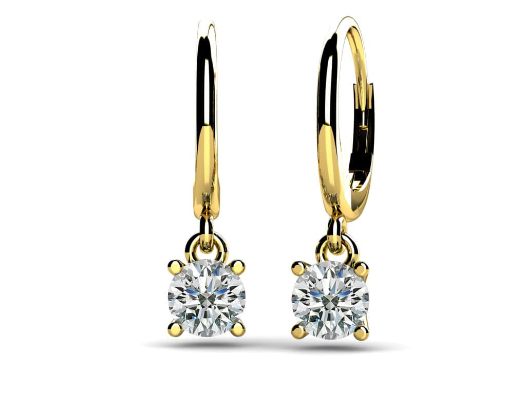 Classic Four Prong Diamond Drop Earrings Diamond  with 2.00 ct.(finished) 6.5mm