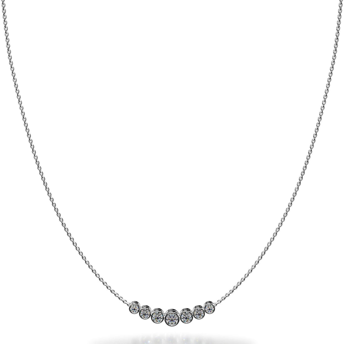 Brilliant Bezel Set Diamond Tennis Necklace With Chain Diamond  with 2.95 ct.(finished)