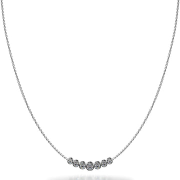 Brilliant Bezel Set Diamond Tennis Necklace With Chain Diamond  with 2.02 ct.(finished)