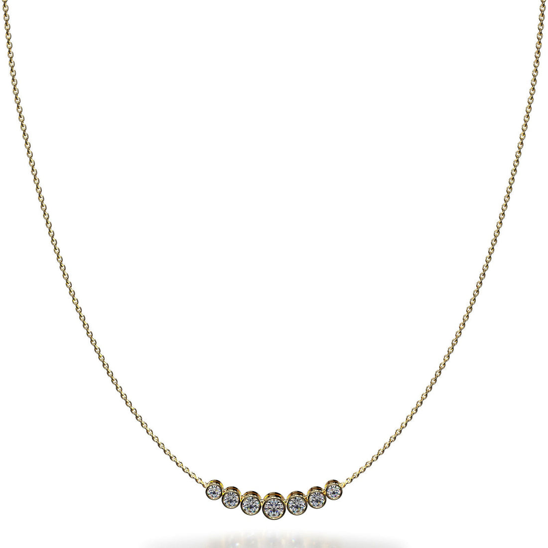 Brilliant Bezel Set Diamond Tennis Necklace With Chain Diamond  with 1.07 ct.(finished)