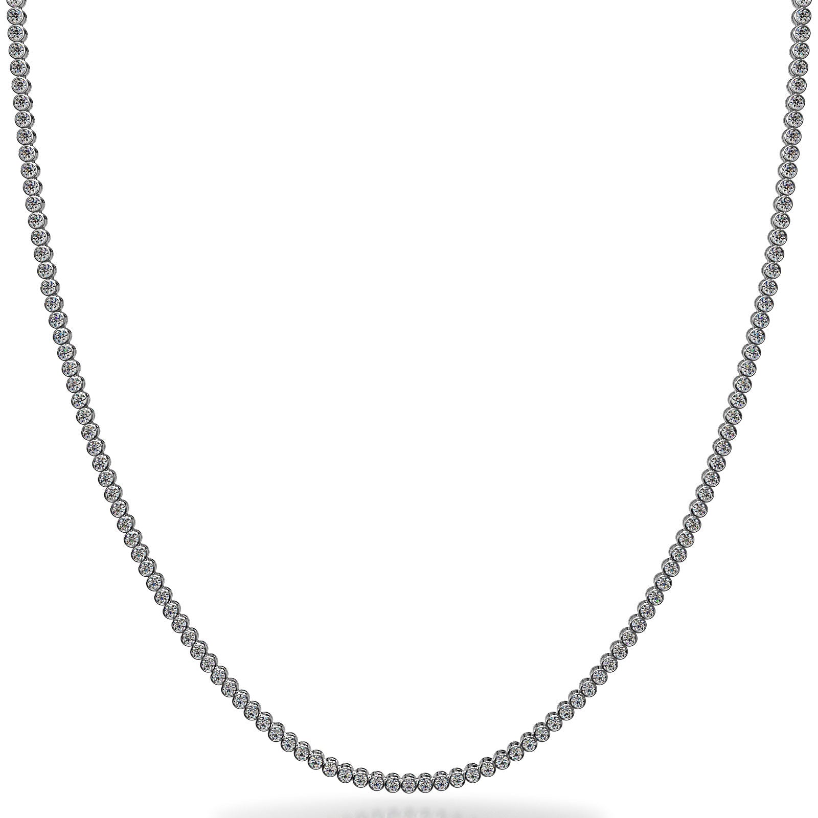 Riviera Brilliant Bezel Set Diamond Tennis Necklace Lab-Grown Diamond  with 22.33 ct.(finished) 4.2mm