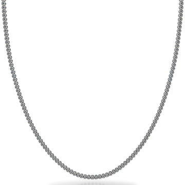 Riviera Brilliant Bezel Set Diamond Tennis Necklace Lab-Grown Diamond  with 22.33 ct.(finished) 4.2mm