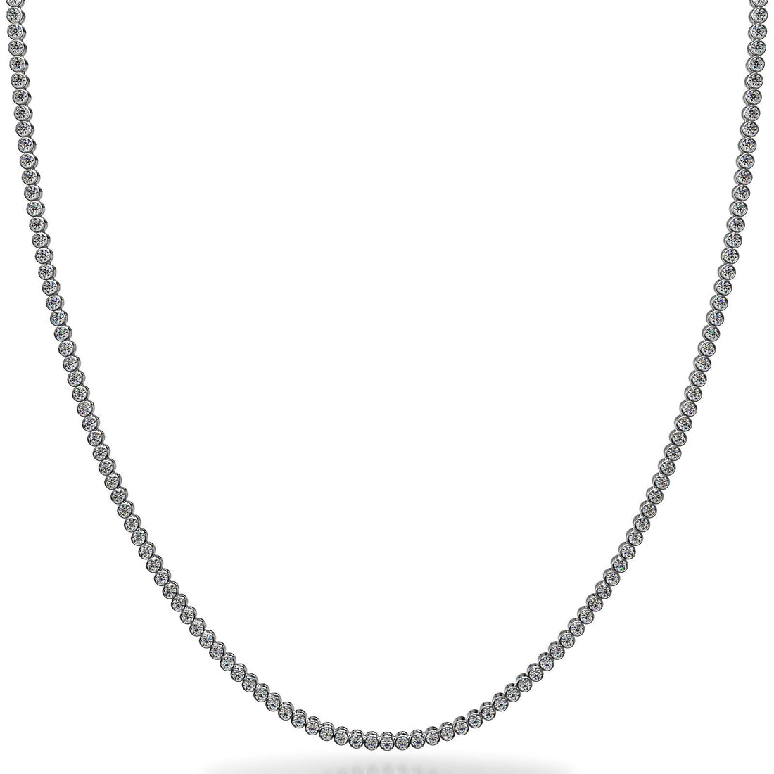 Riviera Brilliant Bezel Set Diamond Tennis Necklace Diamond  with 20.25 ct.(finished) 4mm