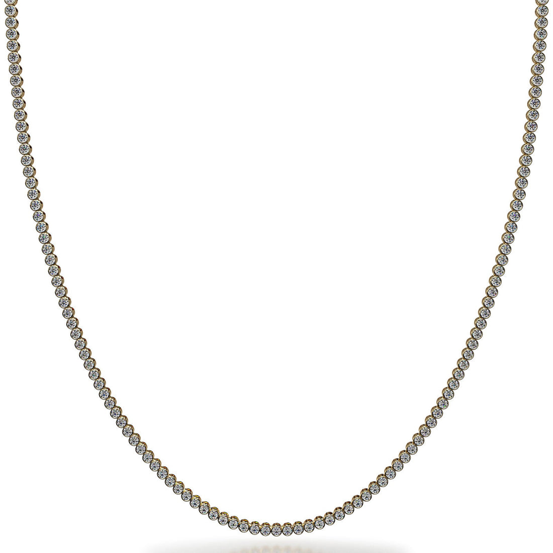 Riviera Brilliant Bezel Set Diamond Tennis Necklace Lab-Grown Diamond  with 20.25 ct.(finished) 4mm