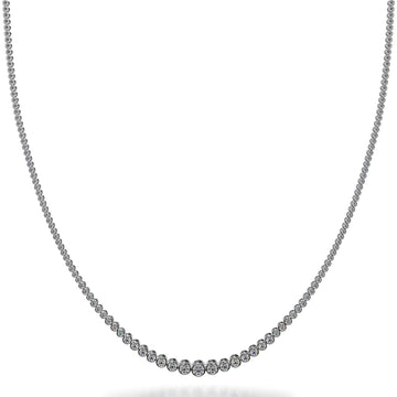 Brilliant Bezel Set Diamond Tennis Necklace Diamond  with 8.08 ct.(finished)