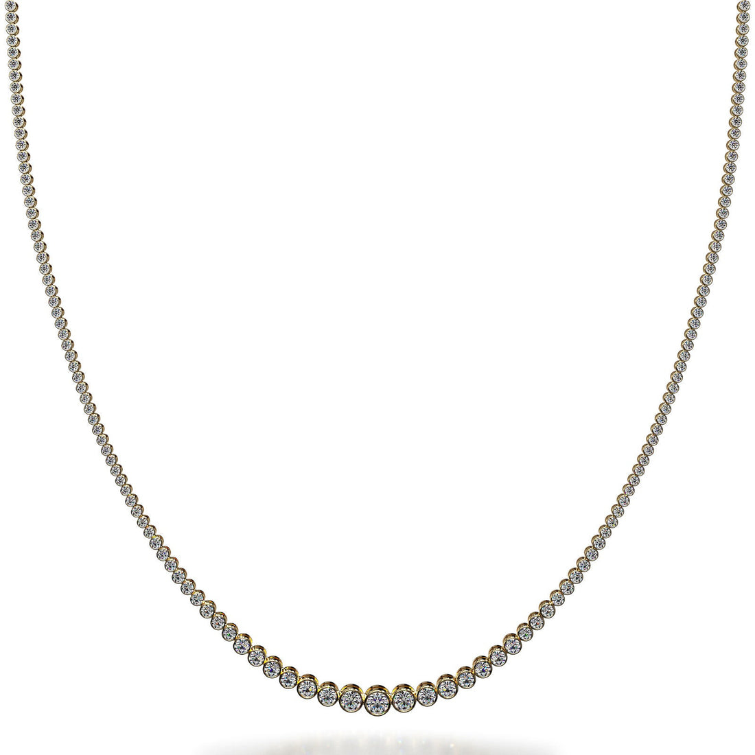 Brilliant Bezel Set Diamond Tennis Necklace Diamond  with 15.03 ct.(finished)