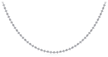 Alternating Clusters Diamond Necklace Lab-Grown Diamond  with 8.16 ct.(finished) 1.6mm, 3.5mm