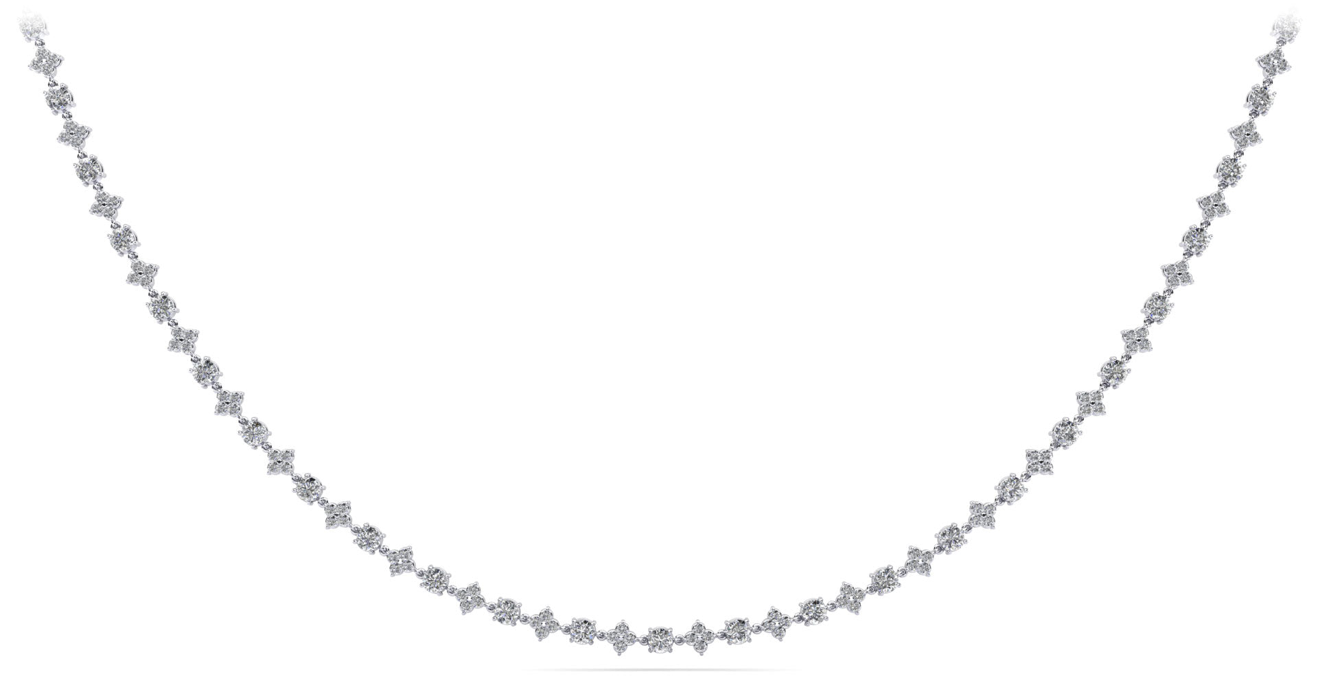 Alternating Clusters Diamond Necklace Diamond  with 17.89 ct.(finished) 2.3mm, 5mm