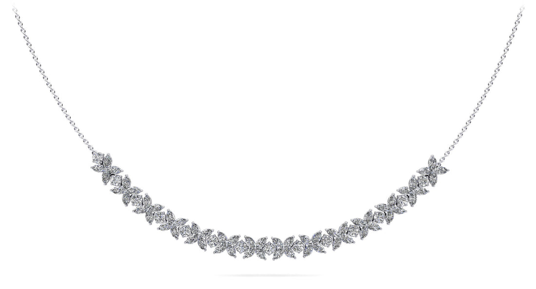 Flowers of Marquise Diamond Necklace Diamond  with 9.50 ct.(finished) 4.75x3mm, 3.4mm