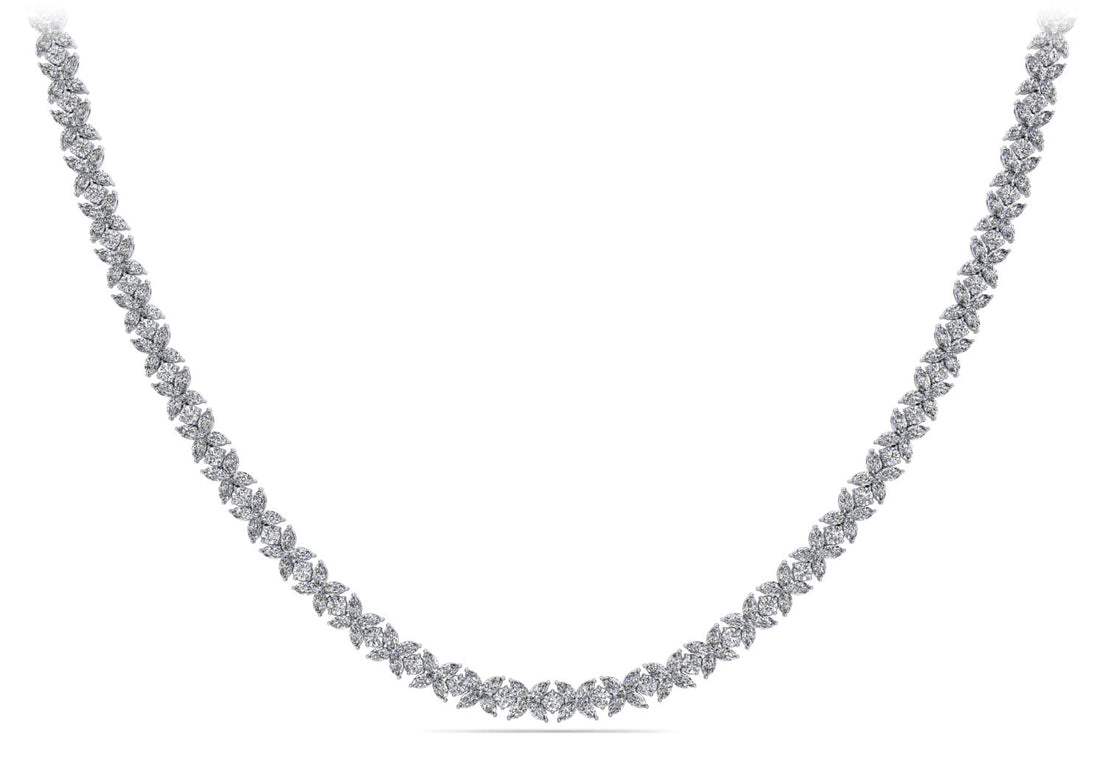 Flowers of Marquise Diamond Tennis Necklace Lab-Grown Diamond  with 38.00 ct.(finished) 4.75x3mm, 3.4mm