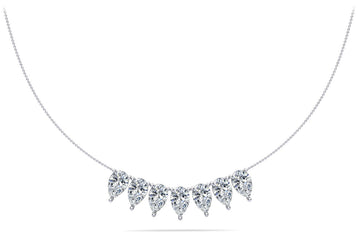 Seven Stone Pear Shape Diamond Necklace Lab-Grown Diamond  with 1.47 ct.(finished) 5x3mm