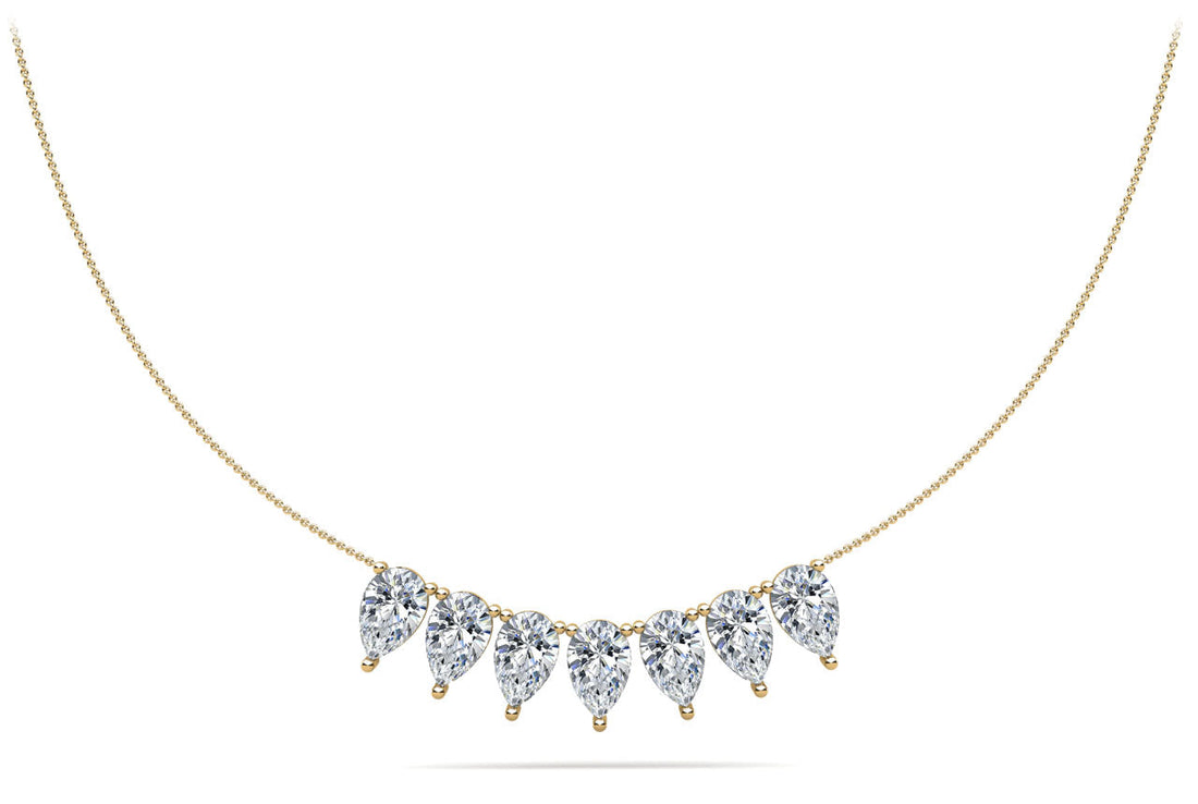 Seven Stone Pear Shape Diamond Necklace Lab-Grown Diamond  with 7.00 ct.(finished) 8.5x5.5mm