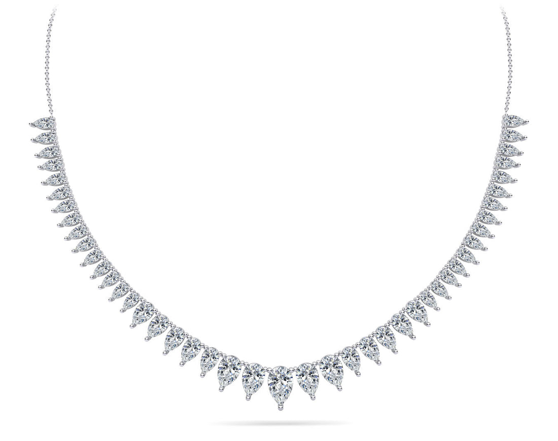 Graduated Pear Shape Diamond Necklace Lab-Grown Diamond  with 7.02 ct.(finished) 6x4mm, 5x3mm, 4x2mm