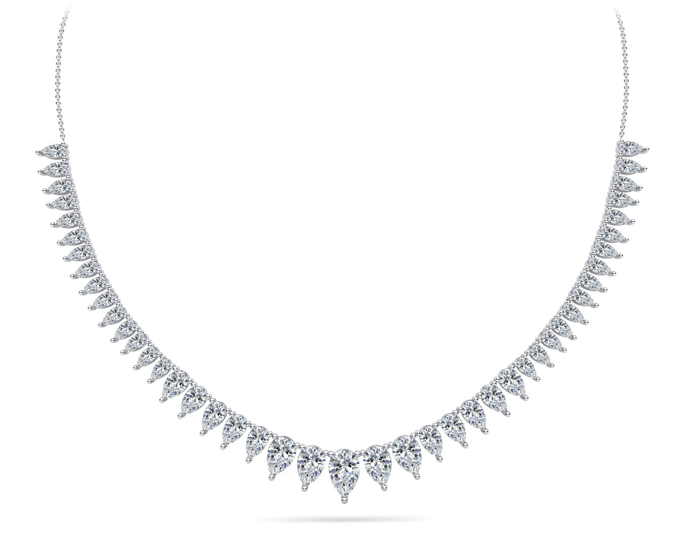 Graduated Pear Shape Diamond Necklace Diamond  with 7.02 ct.(finished) 6x4mm, 5x3mm, 4x2mm