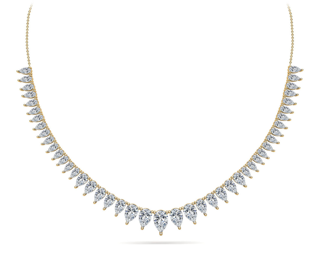 Graduated Pear Shape Diamond Necklace Diamond  with 10.04 ct.(finished)