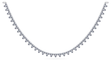 Three Stone Brilliance Diamond Necklace Diamond  with 8.91 ct.(finished) 2mm