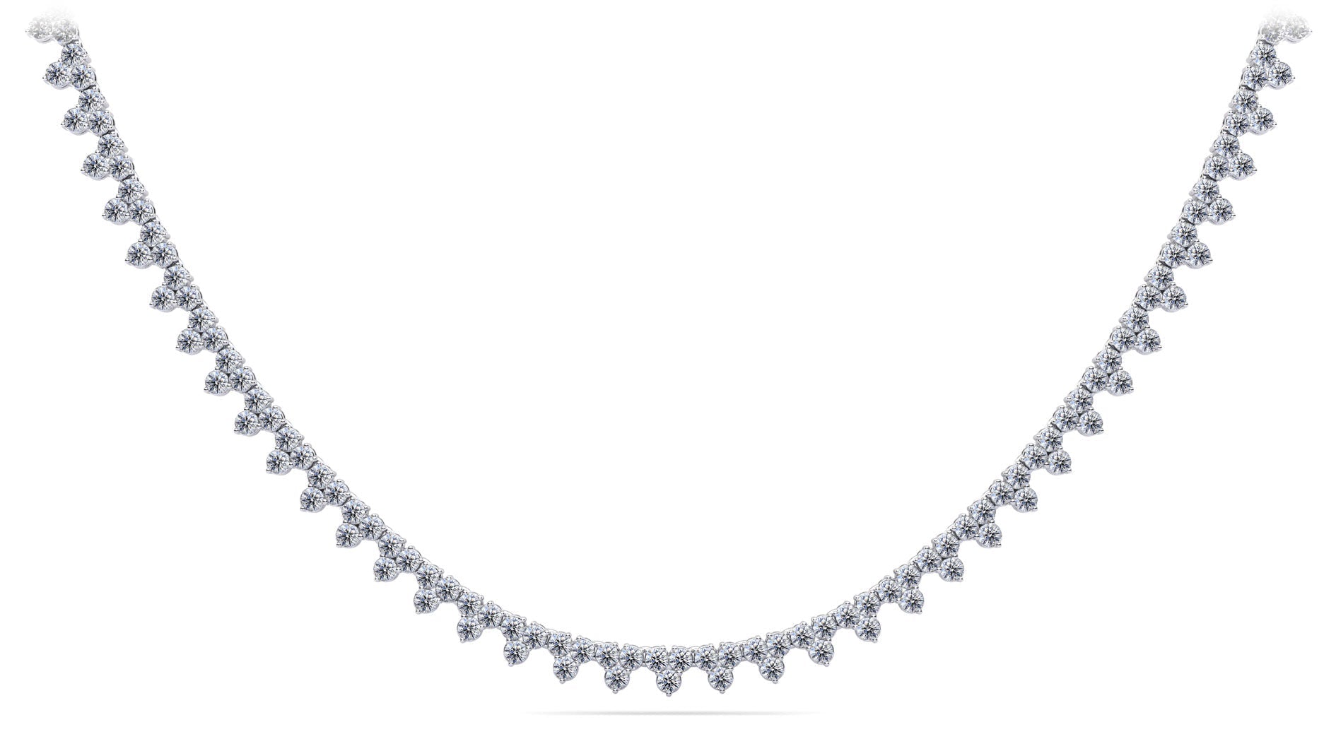 Three Stone Brilliance Diamond Necklace Diamond  with 11.93 ct.(finished) 2.4mm