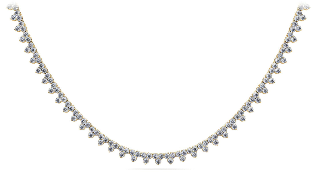 Three Stone Brilliance Diamond Necklace Lab-Grown Diamond  with 8.91 ct.(finished) 2mm