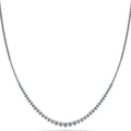 Three Prong Diamond Necklace with Shiny Link Back Lab-Grown Diamond  with 3.07 ct.(finished) 2mm, 2.2mm, 2.5mm