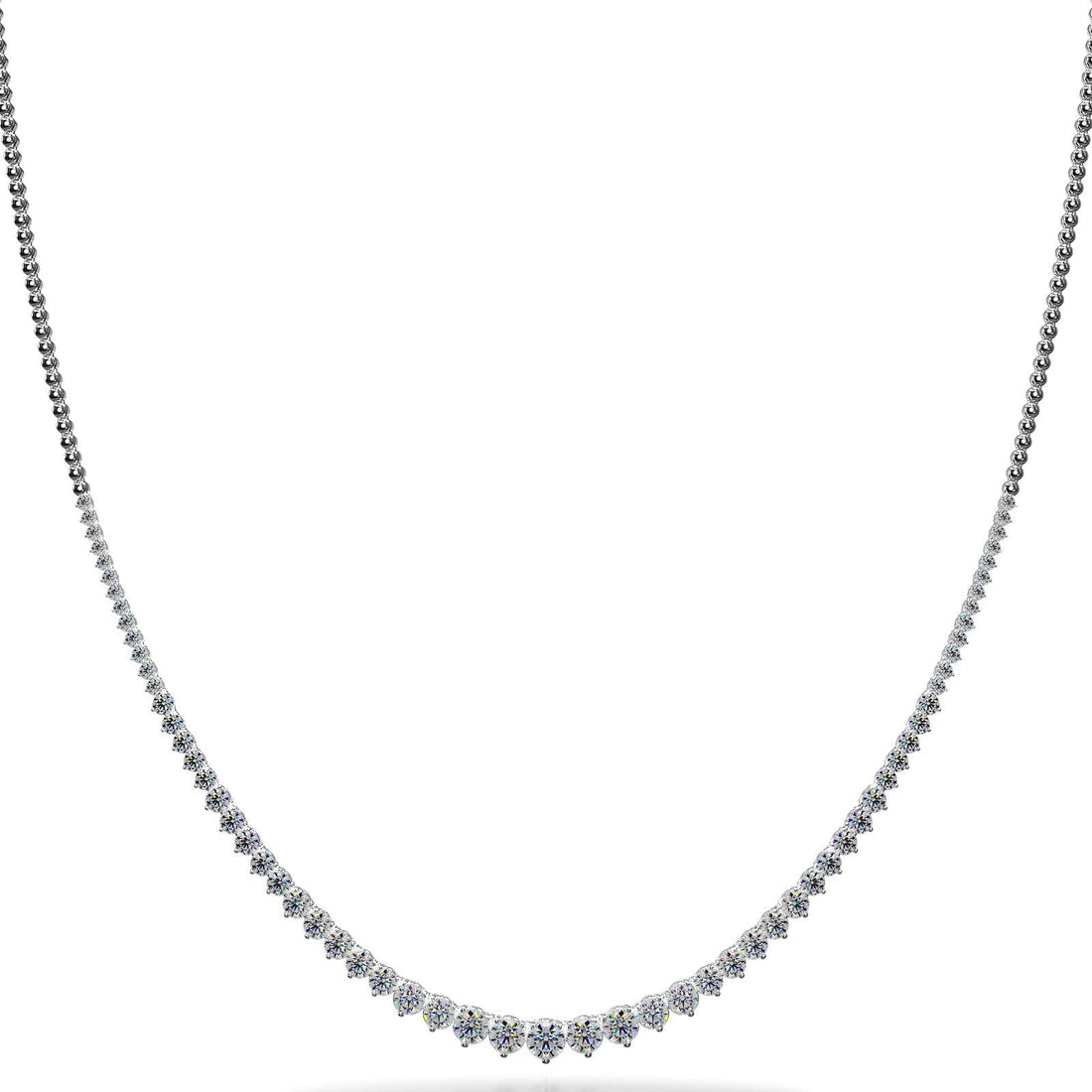 Three Prong Diamond Necklace with Shiny Link Back Lab-Grown Diamond  with 10.01 ct.(finished)