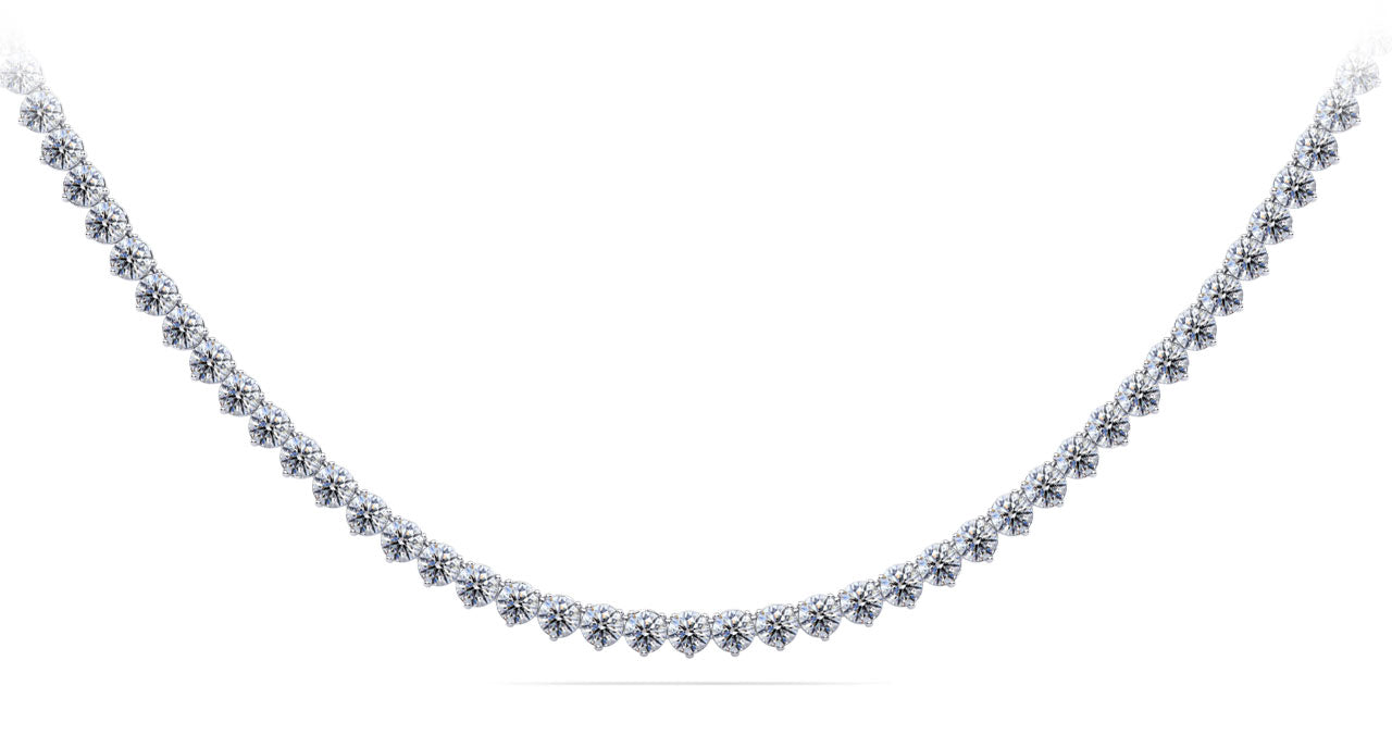 Timeless Three Prong Riviera Diamond Tennis Necklace Lab-Grown Diamond  with 17.44 ct.(finished) 3.5mm