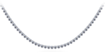 Timeless Three Prong Riviera Diamond Tennis Necklace Lab-Grown Diamond  with 22.02 ct.(finished) 3.9mm