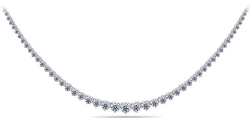 Timeless Three Prong Diamond Tennis Necklace Diamond  with 9.05 ct.(finished)