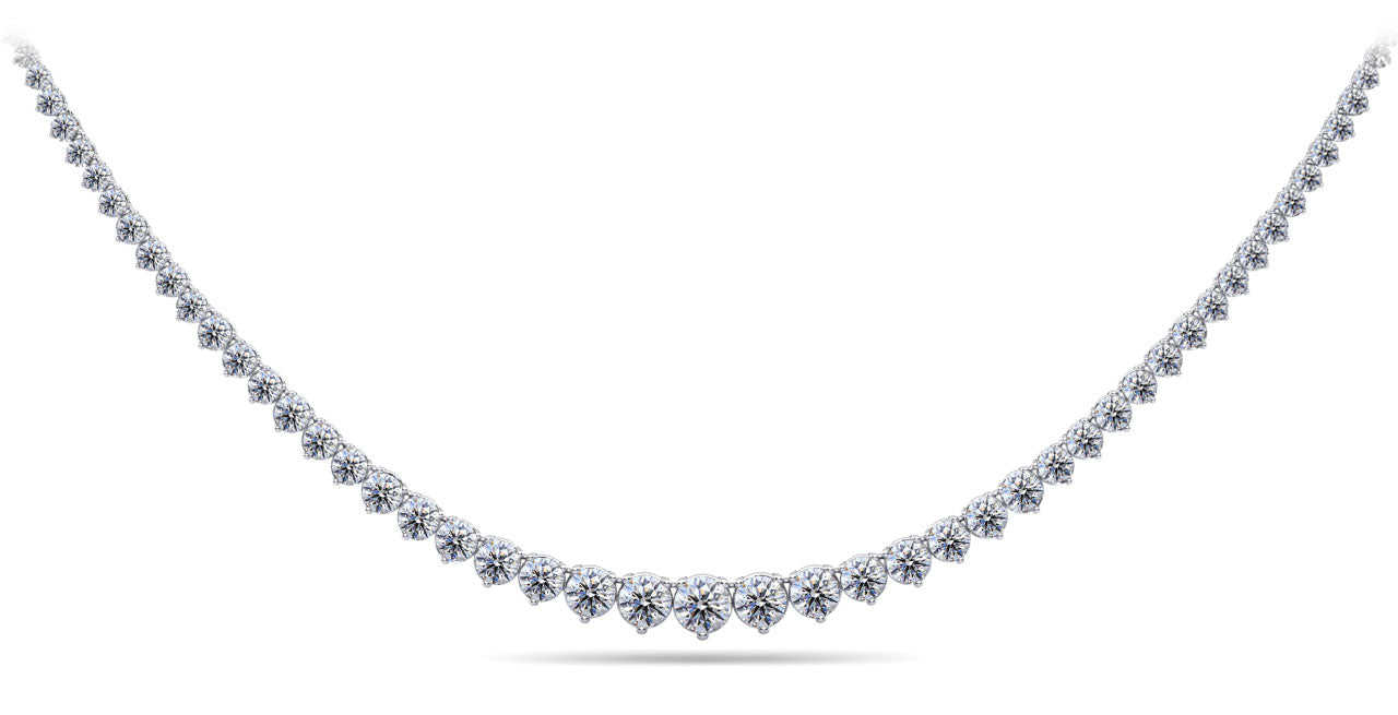 Timeless Three Prong Diamond Tennis Necklace Lab-Grown Diamond  with 7.99 ct.(finished)