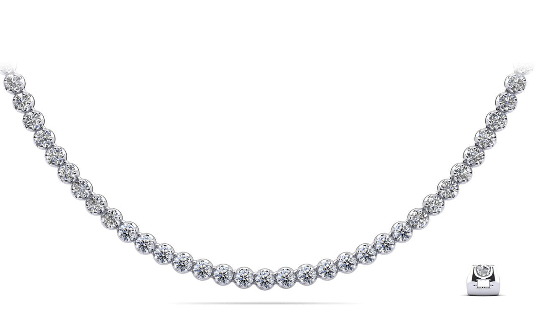 Classic Riviera Tennis Necklace Lab-Grown Diamond  with 9.39 ct.(finished) 2.8mm