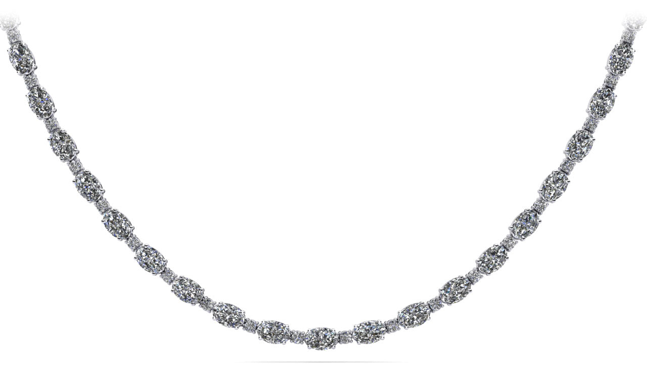 Rounds and Ovals Diamond Necklace Diamond  with 19.01 ct.(finished) 5x3mm, 1.7mm