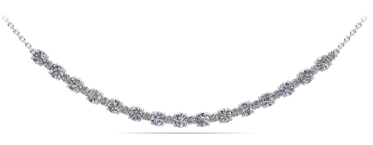 Alternating Diamond Tennis Necklace Lab-Grown Diamond  with 2.06 ct.(finished) 1.7mm, 3.1mm