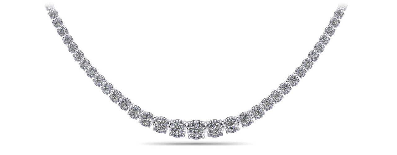 Diamond Crown Tennis Necklace Lab-Grown Diamond  with 9.04 ct.(finished)