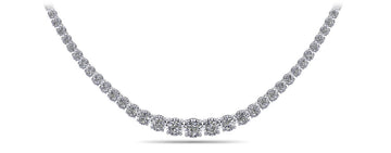 Diamond Crown Tennis Necklace Lab-Grown Diamond  with 15.06 ct.(finished)