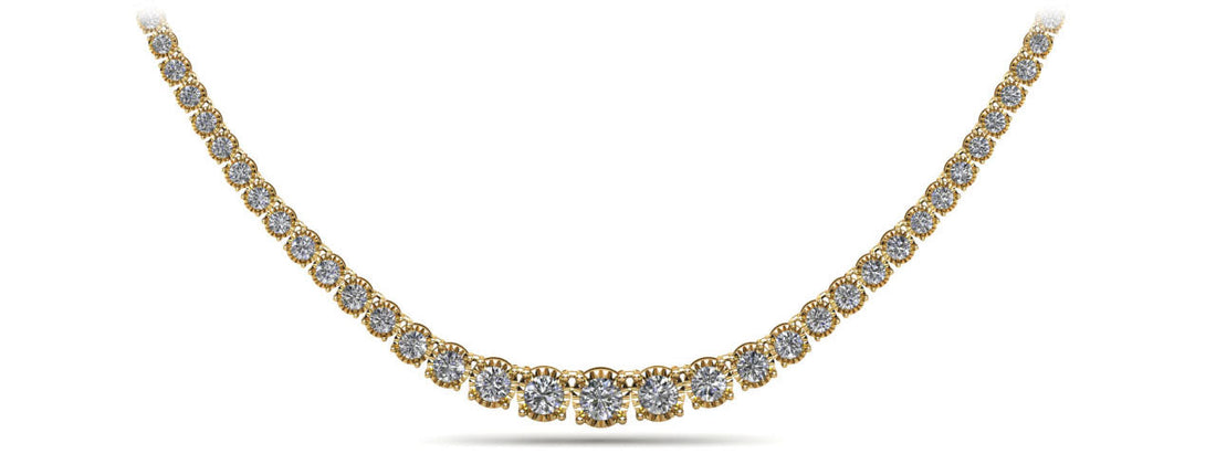 Diamond Crown Tennis Necklace Lab-Grown Diamond  with 8.14 ct.(finished)