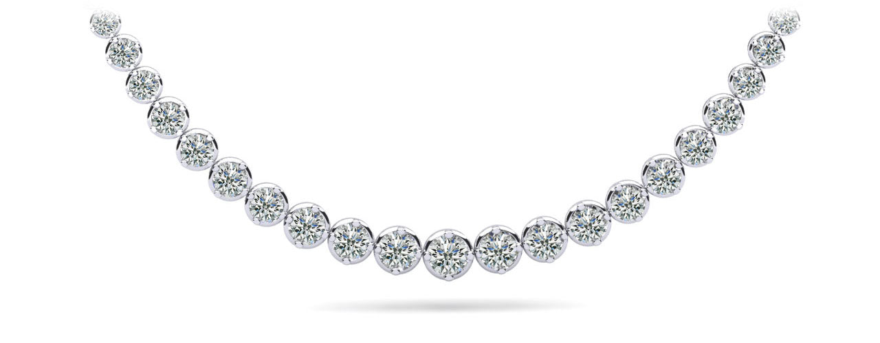 Uniquely Elegant Tennis Necklace Lab-Grown Diamond  with 7.98 ct.(finished)