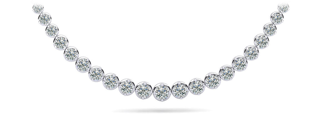 Uniquely Elegant Tennis Necklace Lab-Grown Diamond  with 11.99 ct.(finished)