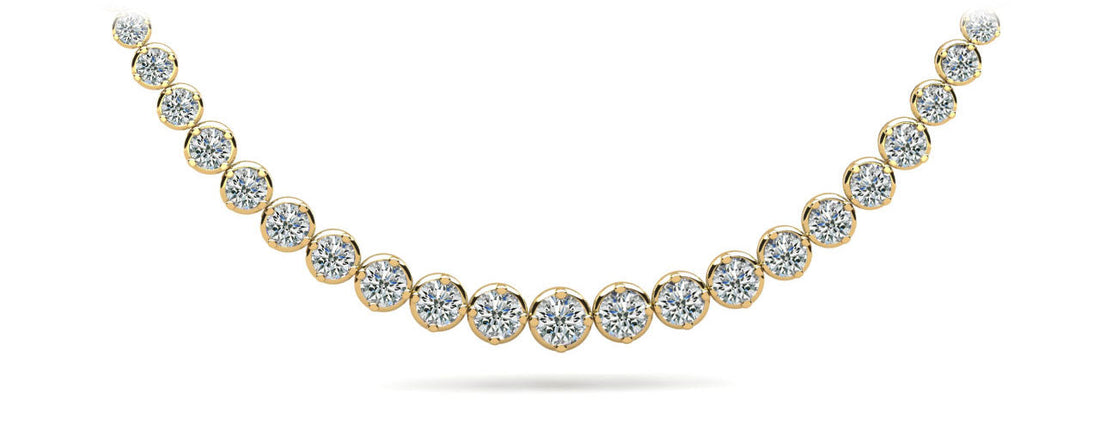 Uniquely Elegant Tennis Necklace Lab-Grown Diamond  with 14.90 ct.(finished)