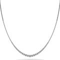 Timeless Four Prong Diamond Necklace with Shiny Links Lab-Grown Diamond  with 2.51 ct.(finished) 1.8mm, 2mm, 2.2mm